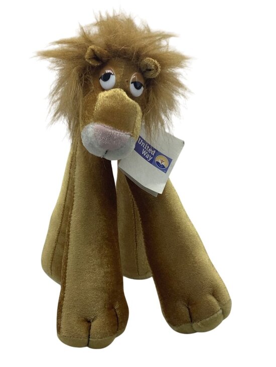 Vtg 2005 United Way Plush Long Leg Lion Courage To Care Stuffed Animal 12” - Picture 1 of 8